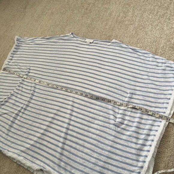 J. Jill Linen Striped Pullover Poncho Sweater Knit Top M/L - Picture 7 of 12